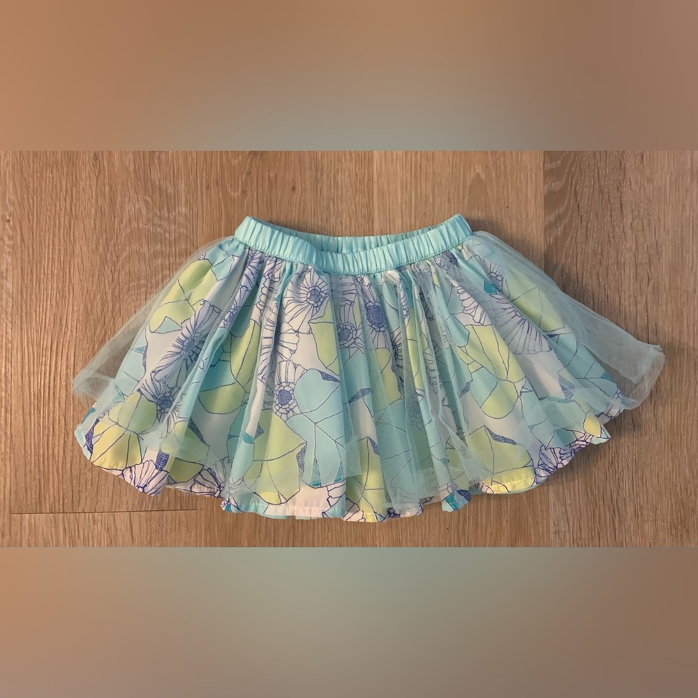 Gymboree Girl's Size 2T Mint Green Floral Lined Tutu Skirt